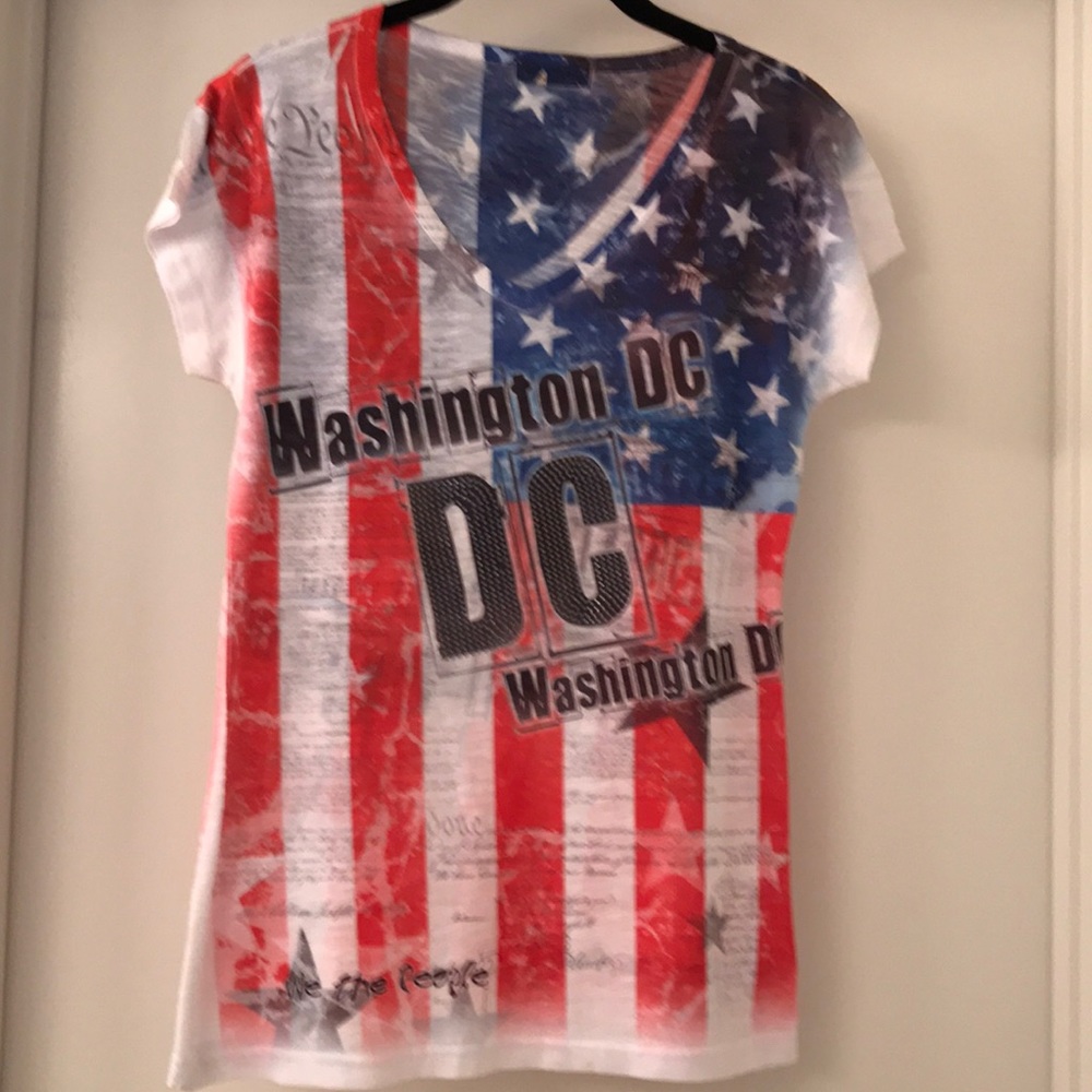 Washington D.C  graphic tee red white blue stars